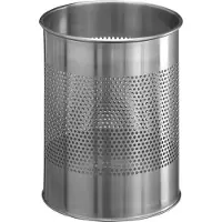 Durable 338123 Papperskorg 15 l (Ø) 165 mm Rostfritt stål Silver 1 st