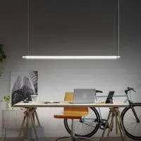 Osram Pendellampa Office line Slab, dimbar, Vitt / opal, Arbetsrum / kontor, Aluminium / grå / zink, Modern