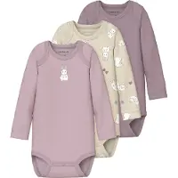 Name it Body l/ä - Noos - 3-pack - Summer Sand - - 62 - Body L/Ä