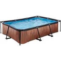 Exit Frame Pool 300x200x65cm (12v) - Träoptik