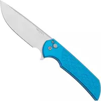 Pro-Tech Mordax MX105, Stonewashed MagnaCut, Blue Gridlock Textured Aluminum, pocket knife