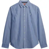 Superdry för kvinnor. W4010565A Slim fit oxfordskjorta blå (M), Casual, Bomull, Klassisk, Lång ärm