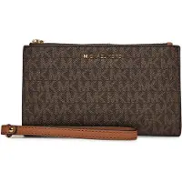 Michael Kors för kvinnor. 32F1GJ6W4B Jet Set plånbok i canvasläder brun (OSFA), Casual, Hud