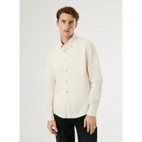 Pepe Jeans för män. PM3090843 Charly skjorta off-white (S), Vit, Casual, Bomull, Lång ärm