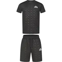 Lonsdale Träningsdräkt 'Prestwood' grå / svart / vit