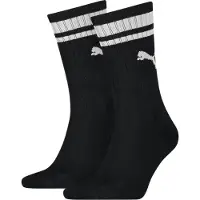 Puma Strumpor - Regular Crew - 2-pack - Svart m. Vita Ränder - - 35/38 - Strumpor