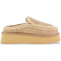 Mou för kvinnor. MU.FW681004A Clog Eskimo Platform beige träskor i läder (40), Hud, Mer än 10 cm, Ingen, Casual
