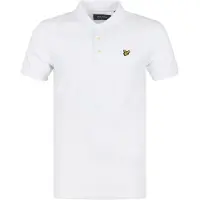 Lyle & Scott enfärgad polotröja i vitt