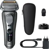 Braun Series 9 Pro+ 9615S, Folierakapparat, Svart, Grå, Rostfritt stål, Knappar, LED, AC/Batteri