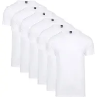 Alan red Derby T-shirt ed rund hals, vit (6-pack) Vit Storlek