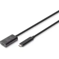 Digitus - USB-förlängningskabel - USB-C (hane) till USB-C (hona) - USB 3.1 - 5 V - 5 m - svart