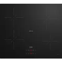Beko HII64400SMT, Svart, Inbyggnad, 60 cm, Zon induktionshäll, Glas, 4 zon(er)