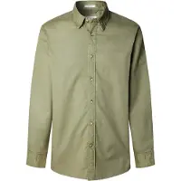 Pepe Jeans för män. PM3090843 Charly grön skjorta (L), Blå, Casual, Bomull, Lång ärm