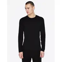 Armani Exchange för män. 8NZM77ZJA5Z1200 Maglia tröja svart (L), Casual, Bomull, Återvunnen bomull