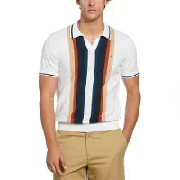 Original penguin Cotton Vert Stripe Johnny Collar Kortärmad Polotröja