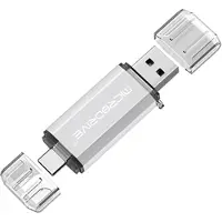 Mtp Products MICRODRIVE 64GB 2-i-1 USB 2.0 / USB-C Flash Drive - Vit