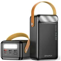Awei PowerBank P101K 60000mAh 22,5W juodos spalvos