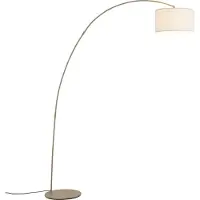 QAZQA Modern båglampa beige med teddyskärm - Vinossa