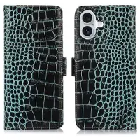 Mtp Products iPhone 17 Crocodile Serie Läder Plånboksfodral med RFID - Grön
