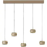 Paul Neuhaus Pendellampa Falling Rings, dimbar, Brun / mässing, Vardagsrum / matsal, Metall, Modern