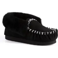 Aus Wooli "Waterloo" Australien Handsydd Moccasin i fårskinn för damer, Svart