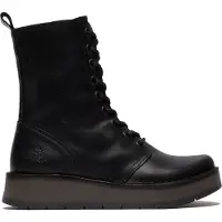 Fly london Womens Black RAMI043 Casual Leather Lace-up Ankle Dress Boots