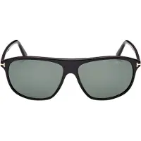 Tom Ford Prescott Green Polarized Lens Shiny Black Sunglasses