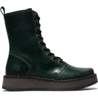 Fly london Womens Green RAMI043 Casual Leather Lace-up Ankle Dress Boots