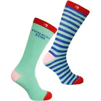 Scotch & Soda 2-pack herrstrumpor med tryck i grönt/blått