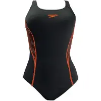 Speedo Placement Dam Svart/Orange Baddräkt