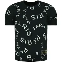 Nike Jordan Paris Sleeve Crew Neck svart/vit T-shirt med tryck för barn DD9755 010