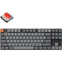 Keychron K1 MAX - Tangentbord - QMK/VIA, anpassat mekaniskt - 80% - TKL - bakgrundsbelyst - trådlös - USB-C, Bluetooth 5.1 - tangentbrytare: Gateron Low Profile Red (Hot-swappable)