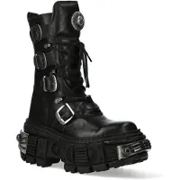 New rock Mid Calf Gothic läderstövlar-WALL1473-S3