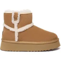 EVER AU Australia Women Barren Leather Chic Platform Short Boots