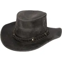 Infinity Leather Cowboy Aussie Bush-hatt i äkta läder