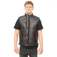 Infinity Leather Pufferväst i klassiskt läder för herrar-Nottingham