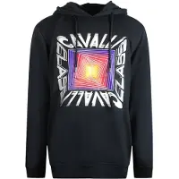 Cavalli Class Asymmetrisk Box Design Svart Hoodie