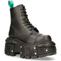 New rock Veganläder Combat Platform-stövlar - TANKMILI083C-V2