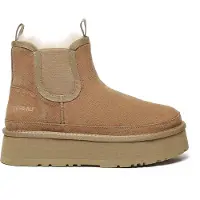 EVER AU Australia Women Shoveler Leather Platform Short Chelsea Boots