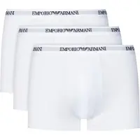 Emporio Armani för män. EM000259_AF14132 Set med 3 vita boxerkalsonger i elastisk bomullstrikå Essential (XXL), Hemkläder
