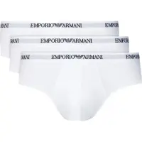 Emporio Armani för män. EM000258_AF14132 Set 3 Vita elastiska trosor i trikå (XXL), Hemkläder, Bomull