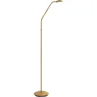 QAZQA Modern golvlampa brons inkl. LED 3-stegs dimbar uppladdningsbar - Waldorf