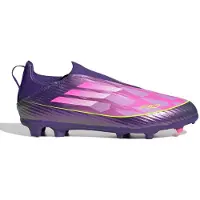 Adidas F50 League Laceless Fg/ag Lamine Yamal - Unity Purple/vit/lucid Lemon Barn, storlek 29