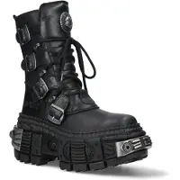 New rock Mid-Calf läderstövlar med plattform - WALL373-S3
