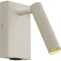 QAZQA Modern vägglampa beige justerbar med USB-C - Croft