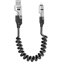 Dudao L20 Pro 4-i-1 laddnings- och datakabel - 1.5m, USB-A, USB-C, Lightning - Svart
