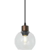 QAZQA Modern pendellampa brons med klart glas för 1-fas skensystem - Iconic Lava