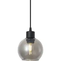 QAZQA Modern pendellampa svart med rökglas för 1-fas skensystem - Iconic Lava