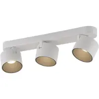 Paul Neuhaus LED-takspotlight Cup, vit, längd 56 cm, metall, 3 lampor dimbar, Vitt / opal, Vardagsrum / matsal, Metall, Modern, LED-taklampa