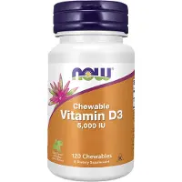 Now , Smältbar Vitamin D-3, Mint, 5,000 IU, 120 Smältbara